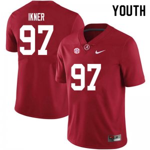 NCAA Youth Alabama Crimson Tide #97 LT Ikner Stitched College 2020 Nike Authentic Crimson Football Jersey XL17G07ZC